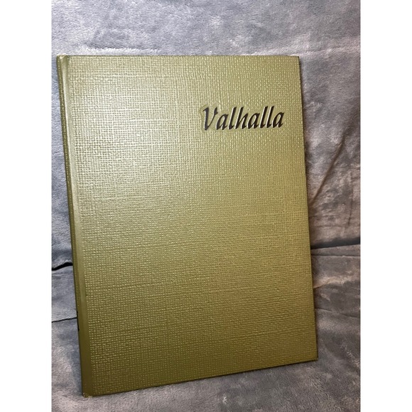 1968 Valhalla High School Yearbook Signed Green Hardcover Vintage 11x9 Album Art
